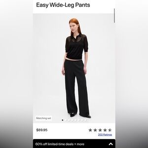 GAP Woman’s Easy Wide Leg Pant Size Medium in Black
